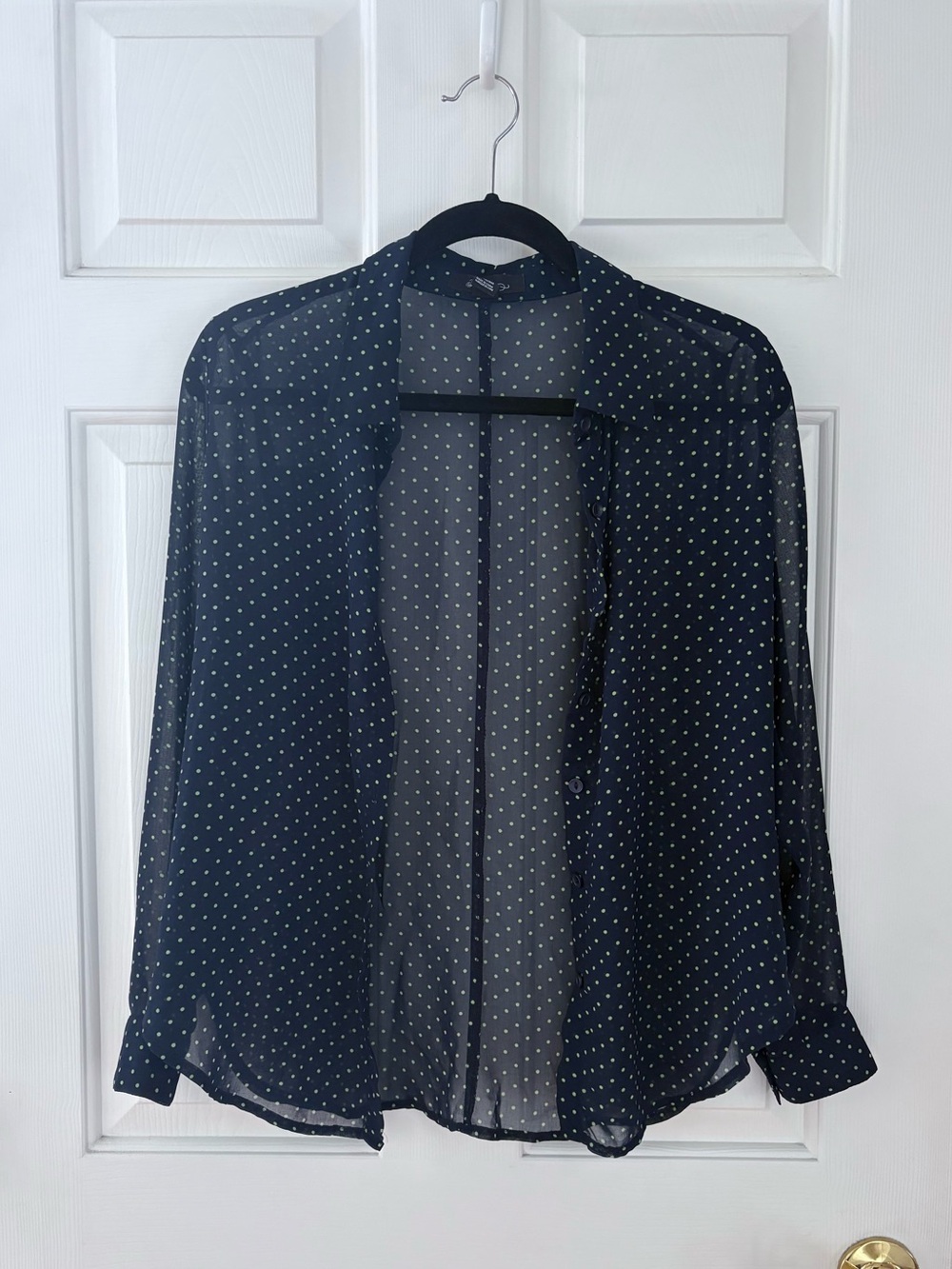 Vintage Y2K Forever 21 Sheer Polka Dot Blouse